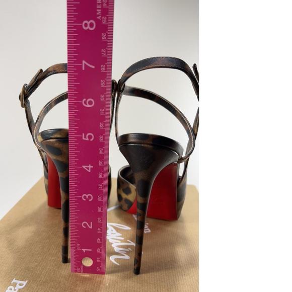 Jenlove Alta 120mm Brown Leopard Animal Print Platform Sandals E432 - Picture 6 of 12